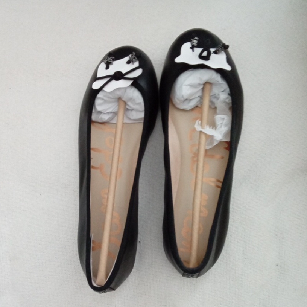 Sam Edelman Flora, Black Leather Flats